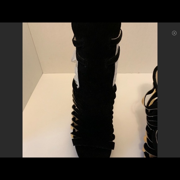 HERVE LEGER BLACK AND GOLD SANDALS❤️❤️ - Picture 6 of 7
